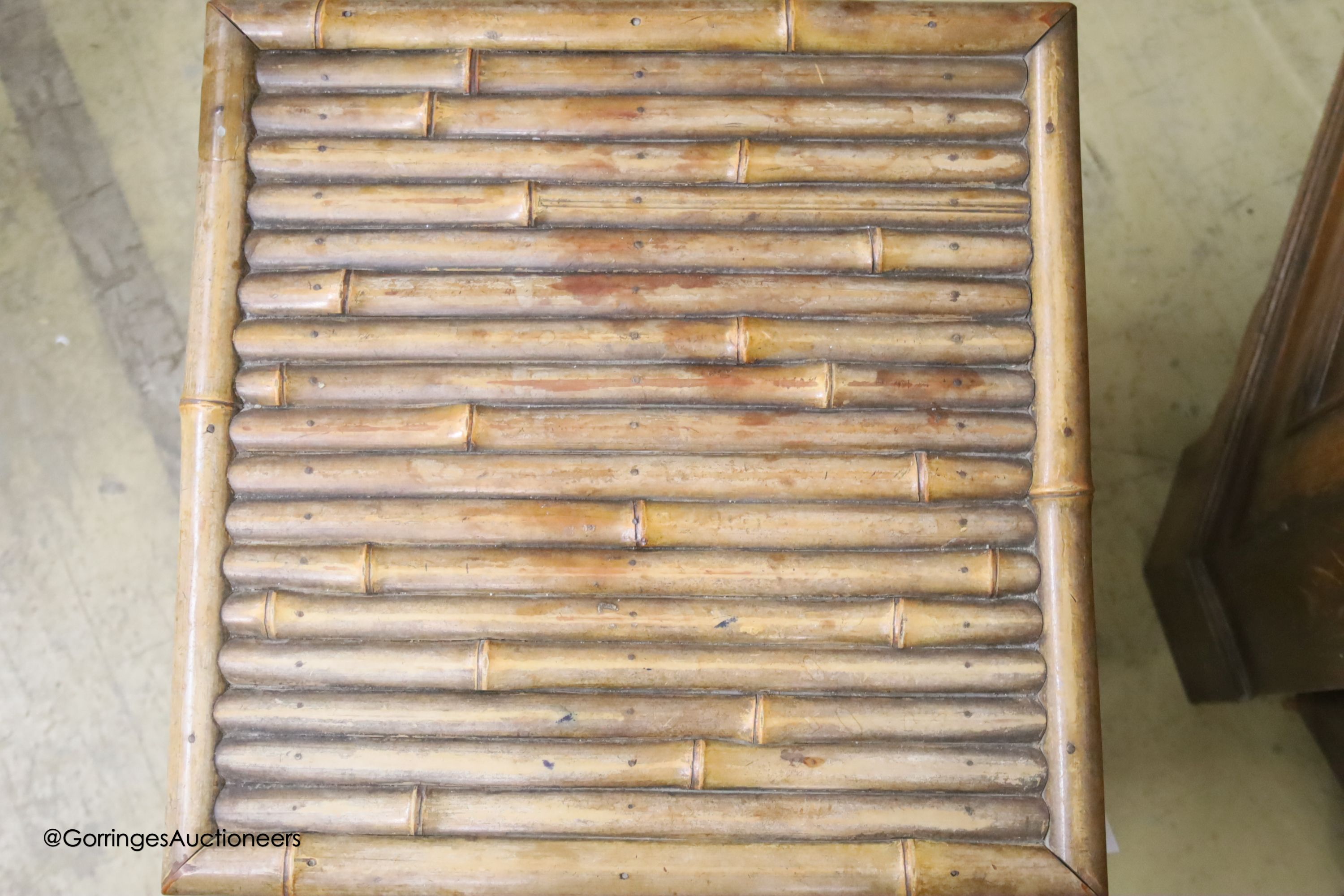 A square bamboo lamp table, width 38cm, height 50cm